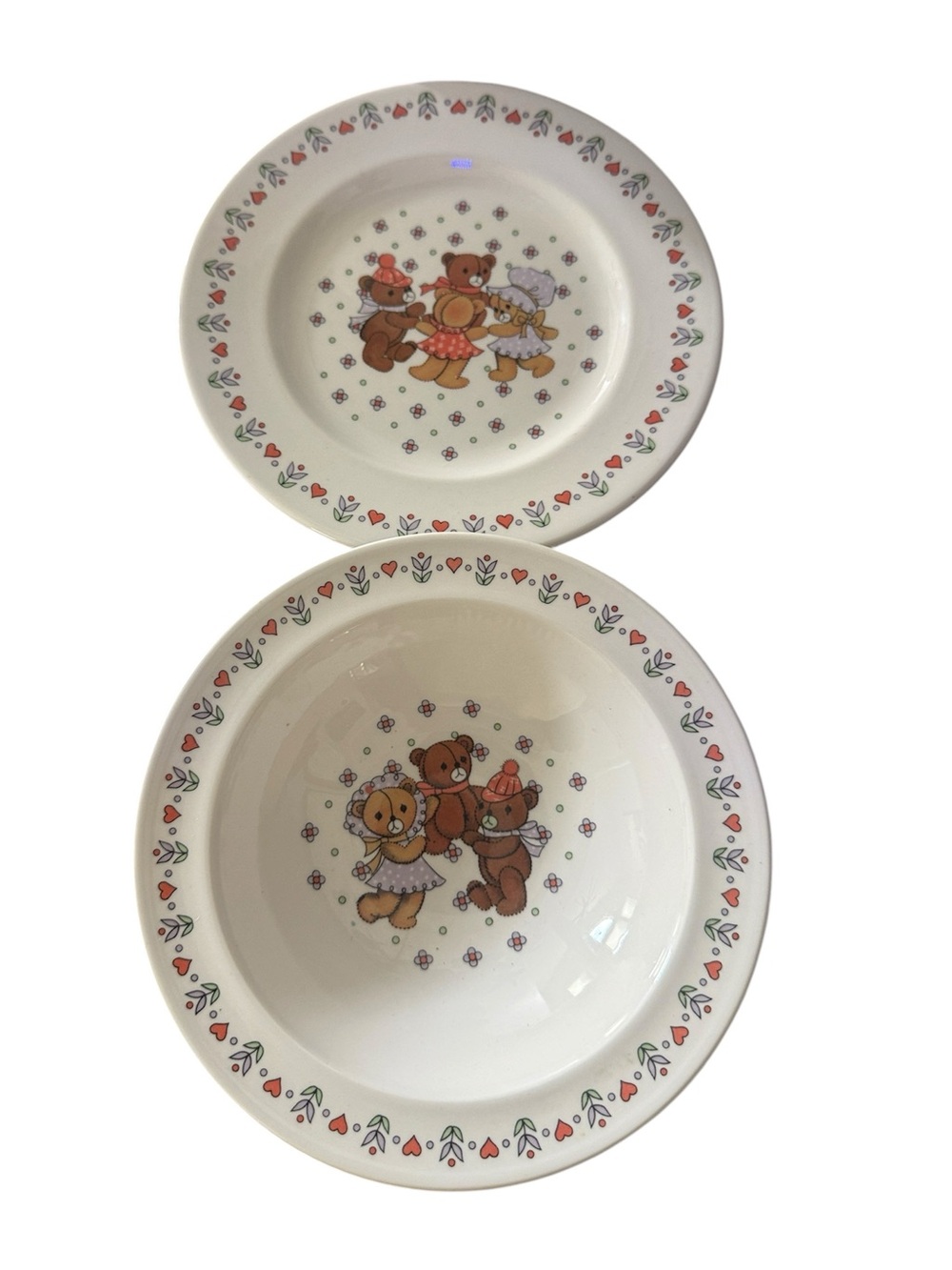 Sango DANCING BEARS Child Bowl and Plate set Nostalgic